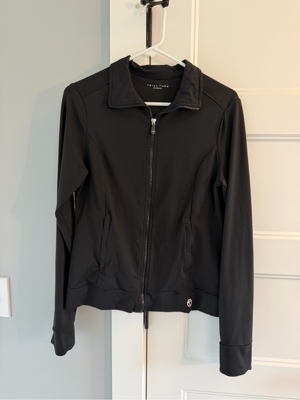 Trina Turk Black Full-Zip Utility Jacket